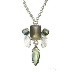 CAMEE opalite and tourmaline Swarovski Crystal pendant necklace 🆕